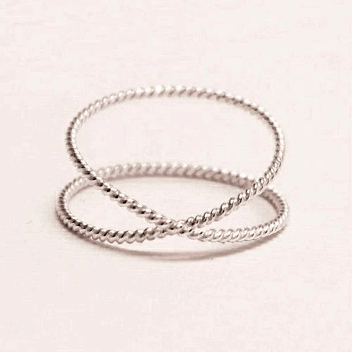 925 Sterling Silver Thin X Twisted ring Handmade Criss Cross Double ring Intertwined Minimalist style Dainty knuckle silver ring For her-11397318