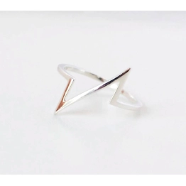 925 Sterling Silver Solid Lighting Bolt Zig Zag Ring Handmade Heart beat Dainty Stacking Ring Silver Simple Minimalist Unisex Pulse Ring