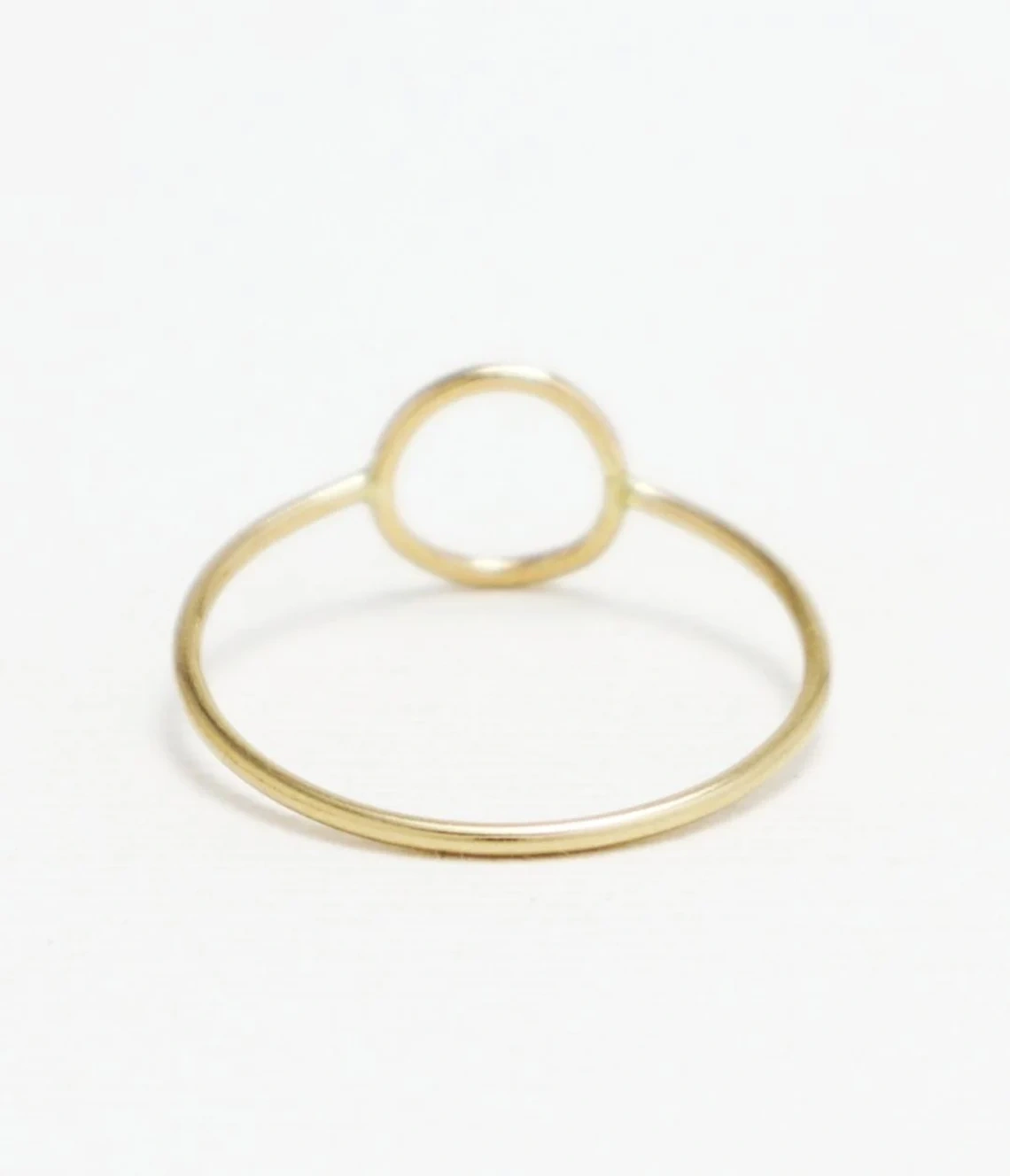 10K Solid Gold Plain Karma Ring Handmade Open Circle Geometric Stacking Ring Dainty Minimalist Statement knuckle Ring Skinny Eternal ring-10 3/4 US/Uk size – V-2