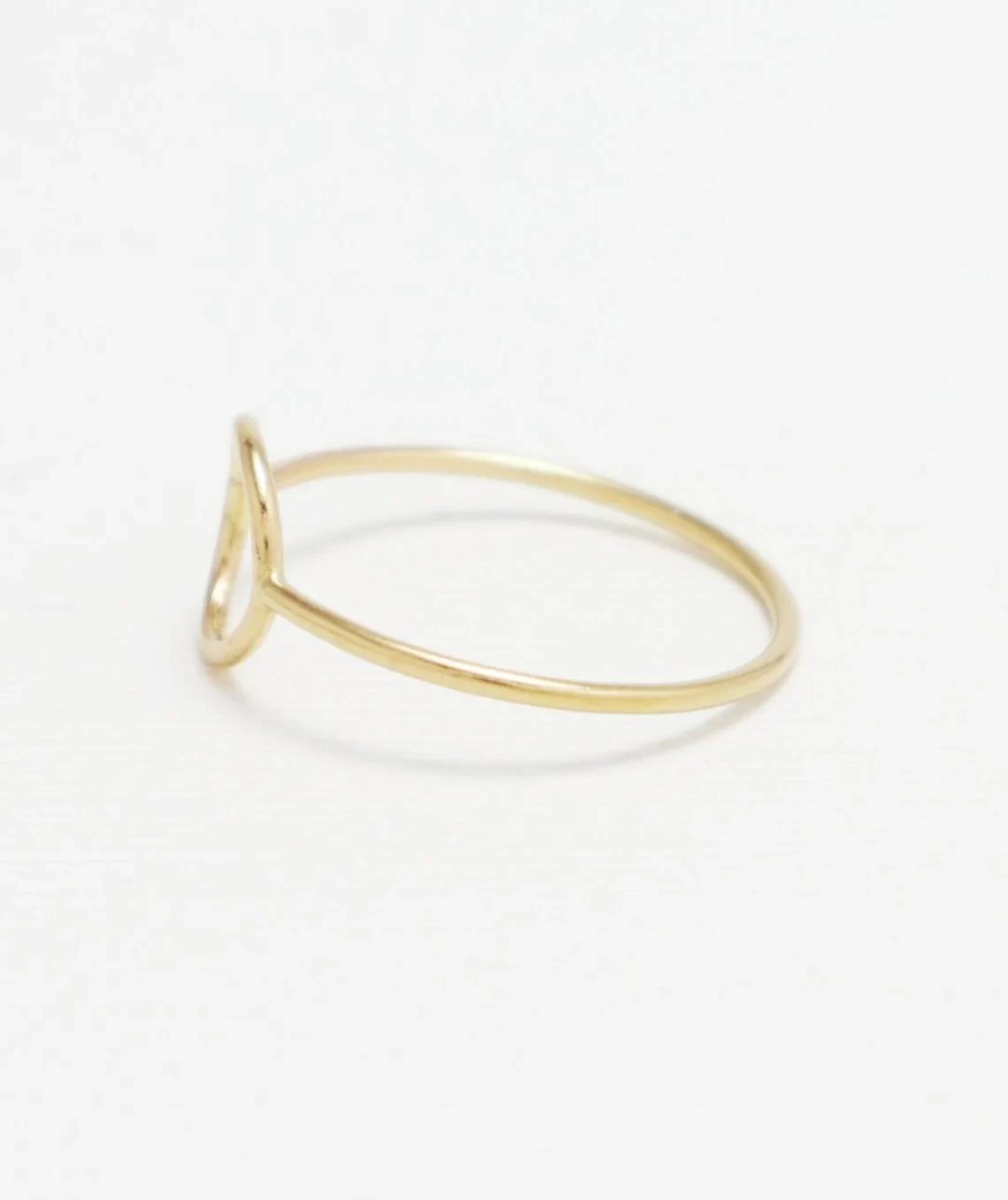 10K Solid Gold Plain Karma Ring Handmade Open Circle Geometric Stacking Ring Dainty Minimalist Statement knuckle Ring Skinny Eternal ring-10 3/4 US/Uk size – V-3