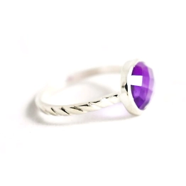 Rose Cut Amethyst Studded Ring One of A Kind Ring Victorian 925 Sterling Silver Ring Unique Ring Gift For Her
