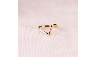 14K Solid Gold lighting Bolt Zig Zag Ring Handmade Plain Stacking Ring Modernist Dainty Stacking Minimalist Heart beat Pointy Statement Ring
