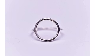 925. Sterling Silver Open Circle Ring Karma Silver ring Geometric Stacking Solid Circle Silver Modern Ring Eternity band Minimalist Jewelry