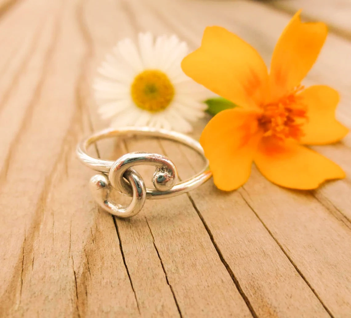 925 Sterling Silver Solid Entwined Spiral Ring Handmade Dainty Stacking Silver Delicate Ring Boho Style Jewelry Unique Skinny swirl ring-10 3/4 US/Uk size – V-3