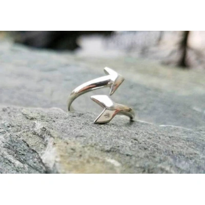 925 Sterling Solid Silver Bypass Adjustable Simple Skinny Arrow Wrapped Minimalist Ring Handmade Unique Style Dainty Stacking Open Ring
