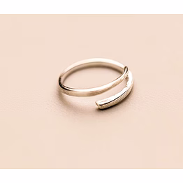 925 sterling silver solid satin finish wrap adjustable ring handmade geometric open dainty stacking ring simple minimalist unisex ring