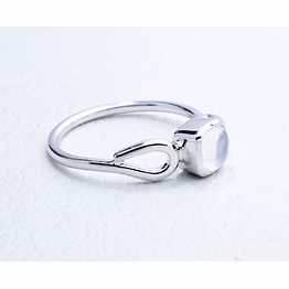 white moonstone studded hand carved silver ring classy collection gemstone ring square cabochon stone ring semi precious stone