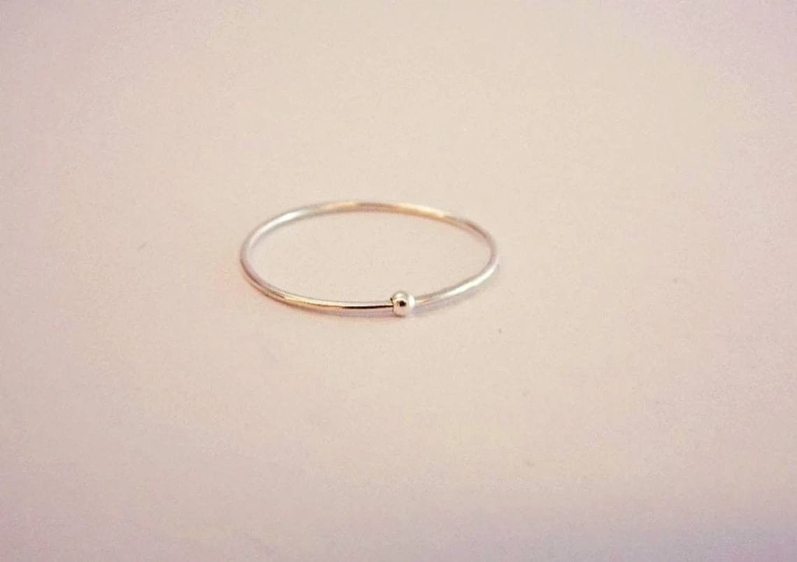 925 Sterling Silver Solid Anxiety Fidget Spinner Ring Handmade Dainty Stacking Silver Delicate Ring Boho Style Jewelry Unique Skinny ring-11403380