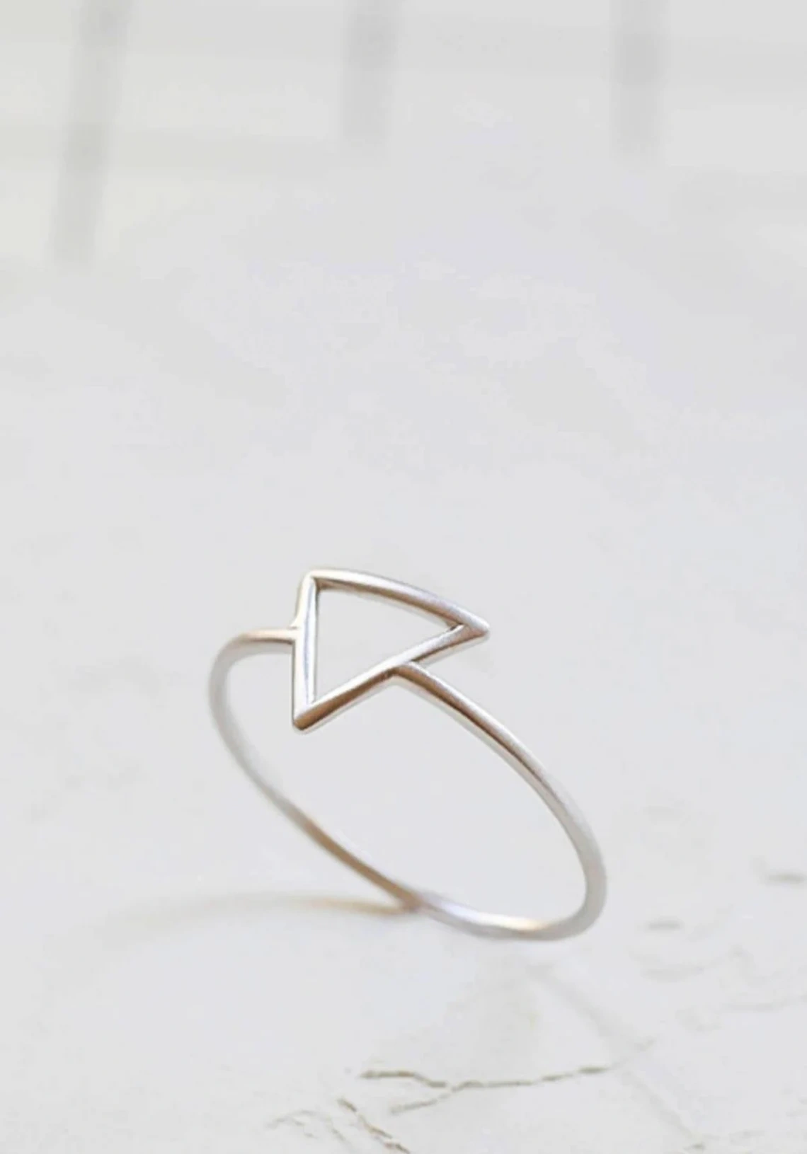 925 Sterling Silver Solid Hollow Open Triangle Ring Handmade Delicate Dainty Stacking Geometric Contemporary Ring Simple Minimalist Jewelry-11403460