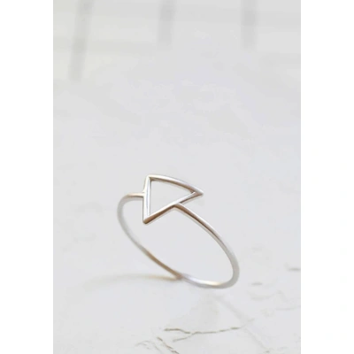 925 Sterling Silver Solid Hollow Open Triangle Ring Handmade Delicate Dainty Stacking Geometric Contemporary Ring Simple Minimalist Jewelry