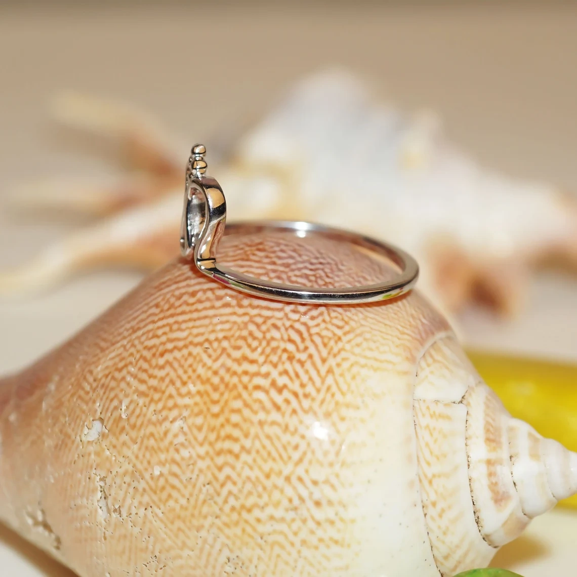 925 Sterling Silver Seashore - Marine ring, M Shaped Ring Midi Ring, Boho Ring, Gift for Her, Teenager Ring-10 3/4 US/Uk size – V-1