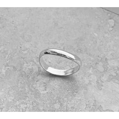 925 Sterling Silver Solid Skinny Smooth Plain Curved Band Handmade Delicate Dainty Stacking 3mm Simple Silver Band Minimalist Wave Ring Band