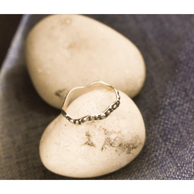 925 Sterling Silver Oxidised Finish Wave Ring , Dotted Silver Sea breeze Charm Ring, Knuckle Ring, Boho hippie Ring, Renaissance Ring