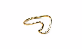 10K Solid Gold Ocean Wave Ring Handmade Delicate Stacking beach Unique Shape Ring Dainty Minimalist Statement Gold Wave Knuckle Ring