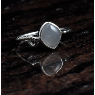 Natural Moonstone Studded Handmade 925 Silver Ring Classy Collection, Stone Ring, Cab Cut Stone Ring, Semi Precious Gemstone, B'day Gift
