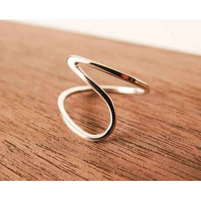 925 Sterling Silver Solid Sculptural Ring Handmade Delicate Wrap around Dainty Stacking Ring Silver Simple Minimalist Unisex Organic Ring
