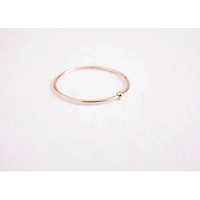 10K Solid Gold Dainty Skinny Anxiety Fidget Spinner Thin Ring Minimalist Delicate Simple Unique Handmade Gold Stacking Boho Ball Ring
