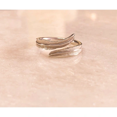925 Sterling Silver Solid Bohemian Feather Adjustable Ring Handmade Delicate Dainty Stacking Ring Simple Minimalist Unique Boho hippie ring