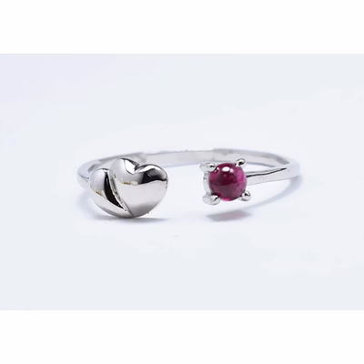 natural garnet ring, love ring, adjustable gemstone love ring, 925 sterling silver ring semi precious stone ring, everyday ring gift for her
