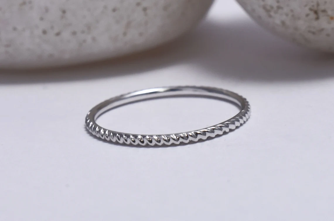 925 Sterling Silver Swirl Charm Ring, Classy Silver Band, Everyday Use Ring, Thumb Ring Knuckle Ring, Handmade Ring, Gift for Her-10 3/4 US/Uk size – V-4