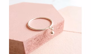 925 Sterling Silver Solid Skinny Plain Band Tiny Ball Charm Ring Handmade Dainty Stacking Geometric Contemporary Ring Simple Minimalist Ring