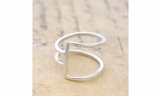 925 Sterling Silver Solid Unique Band Ring Handmade Delicate Dainty Stacking Geometric Contemporary Wire Ring Simple Minimalist Unisex band