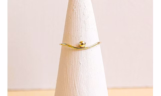 10K Solid Gold Tiny Round bead Dot Curved Ring Handmade Delicate Stacking Ball Ring Dainty Minimalist Statement Gold knuckle bead Bohu Ring