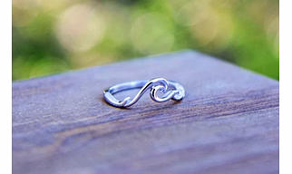 925 Sterling Silver Solid Crushing Ocean Wave Ring Handmade Dainty Stacking Ring Silver Simple Minimalistic Jewelry Unique Boho Beach Ring