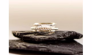 925 Sterling Silver Solid texture beaded Spinner Band Ring Handmade Dainty Stacking Anxiety hammered Thumb band Minimalistic Jewelry