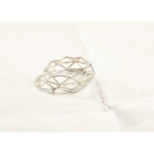 925 Sterling Silver Ring Knuckle Openwork Pattern dainty Minimalist Boho Web Design Ring Silver Artisan Handmade Delicate Wide Band Ring