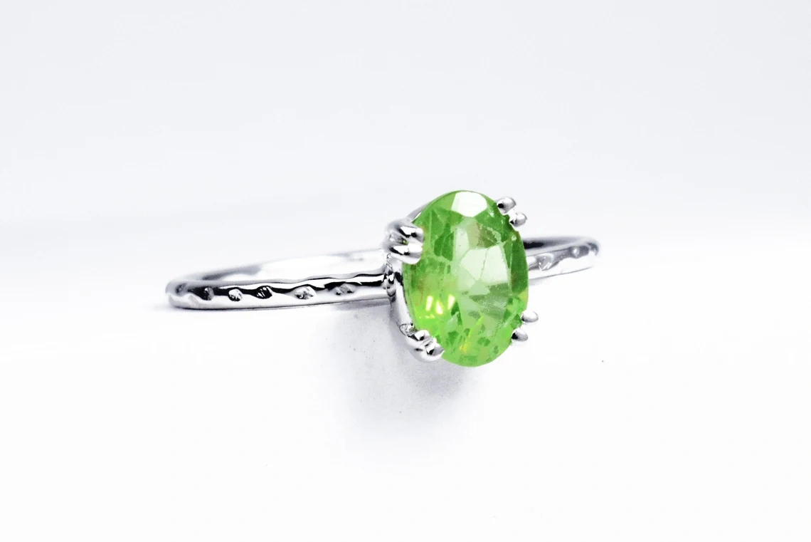 Peridot Ring Renaissance Collection Gemstone Ring Dainty Ring Semi Precious Stone Ring Everyday Ring Gift for Her-11423664