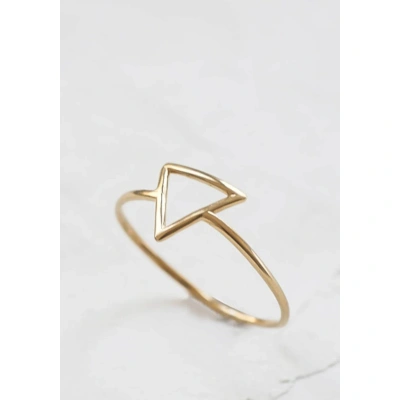 10K Solid Gold Tiny Hollow Triangle Ring Handmade Delicate Midi Geometric Stacking Ring Dainty Minimalist Statement Gold knuckle Bohu Ring