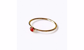 14K Solid Gold Round Smooth Carnelian Ring Unique Studded Gold Semi Precious Gemstone Stacking dainty ring Simple Wedding Minimalist Ring