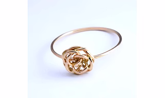 14K Solid Gold Wire Wrapped Rose Ring Handmade Stacking Dainty Ring Minimalist Ring Light Weight Ring Gift For Her Boho Style Jewelry