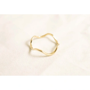 10K Solid Gold Plain Band Ring Sea breeze Charm Ring Knuckle Delicate Ring Boho Zig Zag Minimalist Gold Dainty Stacking Ring Gift for Her