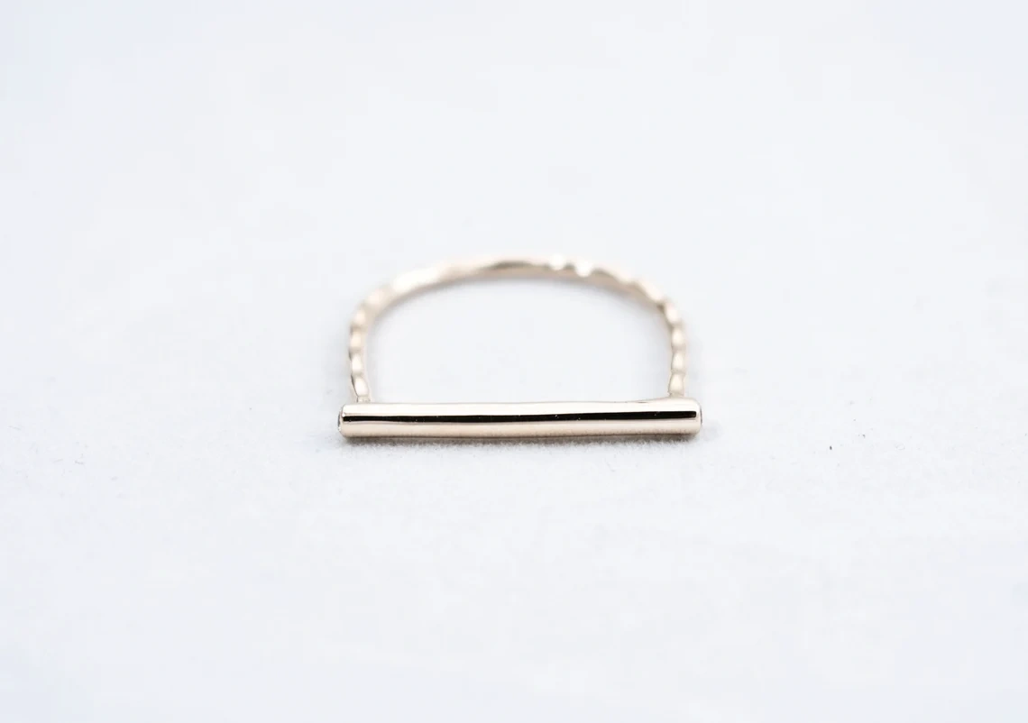 10K Solid Gold 1.8mm Round Diamond Ring Minimalist Gold Ring Light Weight Dainty Thin Stylish Unisex Ring 10K Gold Delicate Stacking Ring-10 3/4 US/Uk size – V-2