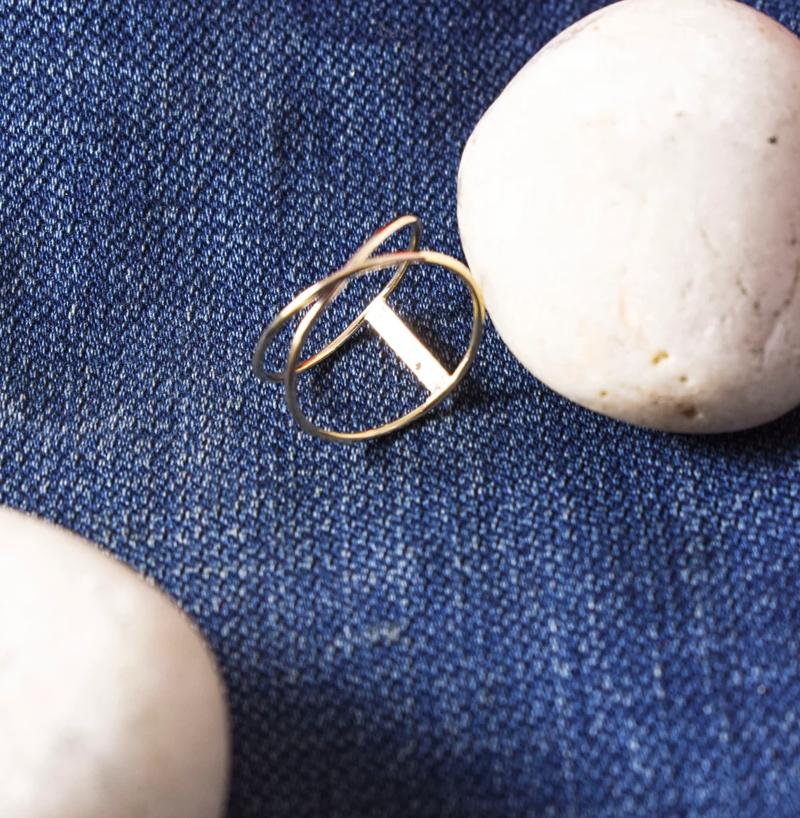 10K Solid Gold Split Shank Wire Ring Stacking Dainty Minimalist Handmade Ring Geometric Modern Double Band Delicate Unisex Cocktail Ring-11451280