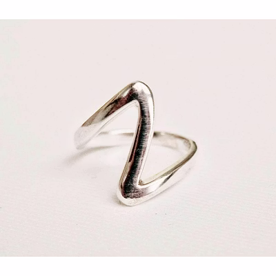 925 sterling silver solid zig zag wave ring handmade electric z dainty stacking ring modernist simple minimalist unisex geometric ring