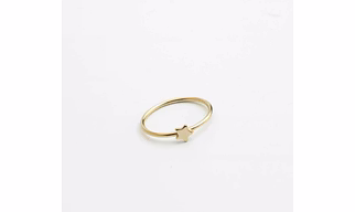 10K Solid Gold Dainty Crescent Star Statement Ring Minimalist Delicate Light Weighted Tiny Star Simple Unique Handmade Gold Stacking Ring