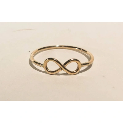 14K Solid Gold Thin Infinity Symbol Ring Handmade Stacking Dainty Avant garde Style Minimalist Ring Light Weighted Gold Delicate Unique Ring