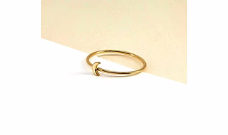 14K Solid Gold Dainty Crescent Moon Statement Ring Minimalist Delicate Light Weighted Tiny Half Moon Simple Unique Handmade Gold Ring