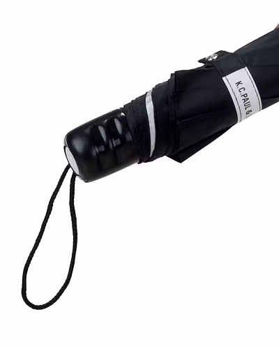 KC Paul &amp; Sons Yuvraj 3 Fold Black Umbrella-3