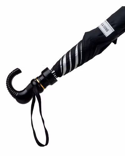 KC Paul &amp; Sons Raj 2 Fold Black Umbrella-3