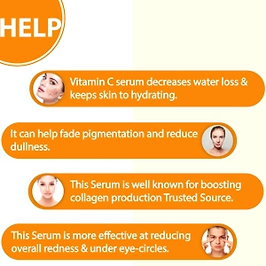 Pearl Essential 20% Vitamin C Face Serum With Hyaluronic Acid I Fades Pigmentation, Under Eye Circles, Fine Lines & Wrinkles I For Women & Men- 30ML
