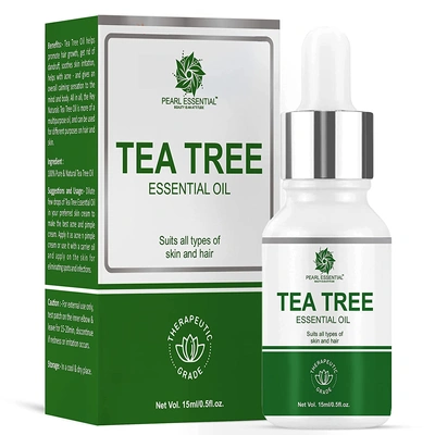 Pearl Essential Tea Tree Essential Oil For Skin, Face, Hair I Help To Reduce Acne Scars & Wrinkles 100% Pure & Natural Therapeutic Grade Essential Oil (15ML)
