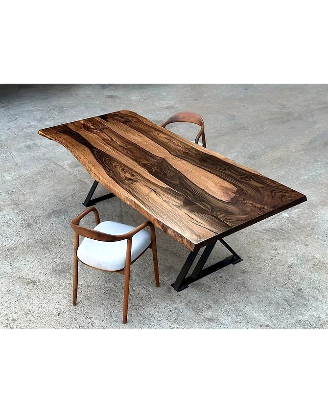 Classic Wooden Live Edge Table Top Solid Wood Dining Table Rustic Living Room Table Epoxy Table Bar Counter Resin River Table Top Only-60by30-3