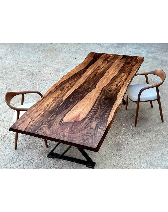 Classic Wooden Live Edge Table Top Solid Wood Dining Table Rustic Living Room Table Epoxy Table Bar Counter Resin River Table Top Only-60by30-2