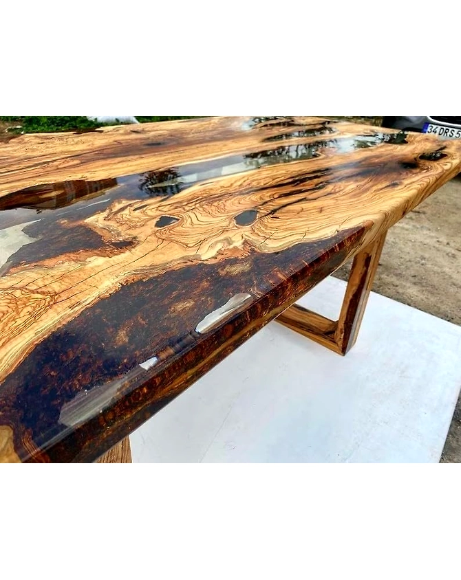 Unique Customized Crystal Clear Resin Table Dining Table Living Room Table Epoxy Table for 2, 4, 6, 8 Wooden Table Side/End Table Patio Table Top Only-60by30-4