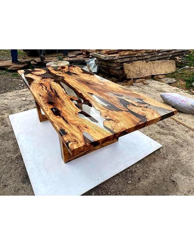 Unique Customized Crystal Clear Resin Table Dining Table Living Room Table Epoxy Table for 2, 4, 6, 8 Wooden Table Side/End Table Patio Table Top Only-60by30-3