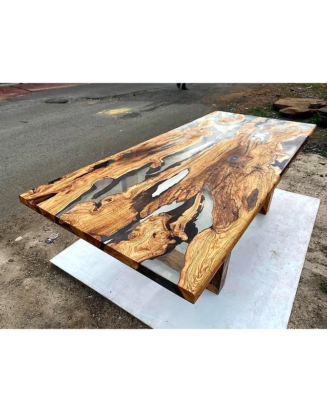 Unique Customized Crystal Clear Resin Table Dining Table Living Room Table Epoxy Table for 2, 4, 6, 8 Wooden Table Side/End Table Patio Table Top Only-60by30-2
